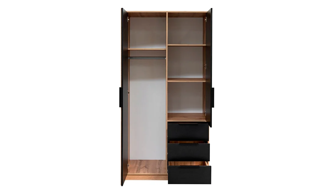 Dulap Bali Lux D2 Alb 2 Uși cu Riflaj și Oglindă 4