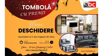 Marea Deschidere a Showroom-ului Mobila ABC în Sibiu – 15 Noiembrie 2024!