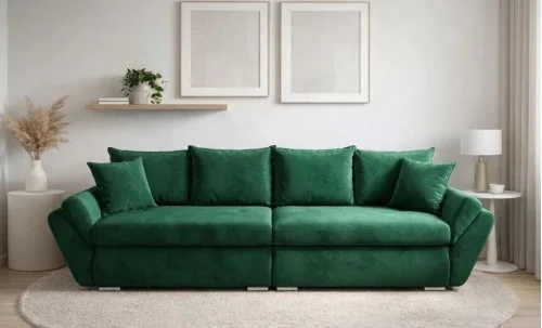 Canapea Extensibilă Confort cu Spumă HR, Verde Smarald