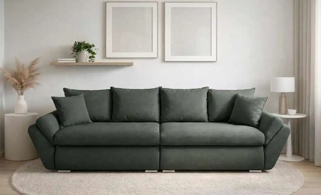 Canapea Extensibilă Confort cu Spumă HR, Verde Închis