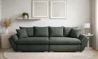 Canapea Extensibilă Confort cu Spumă HR, Verde Închis