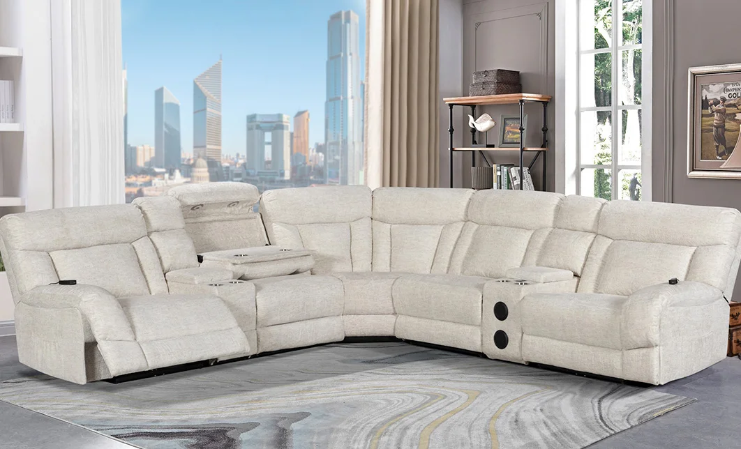 Coltar Recliner Electric Bej deschis