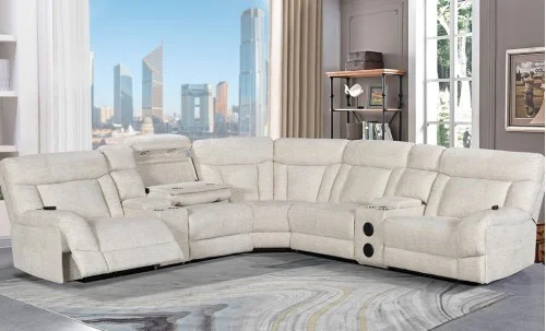 Coltar Recliner Electric Bej deschis