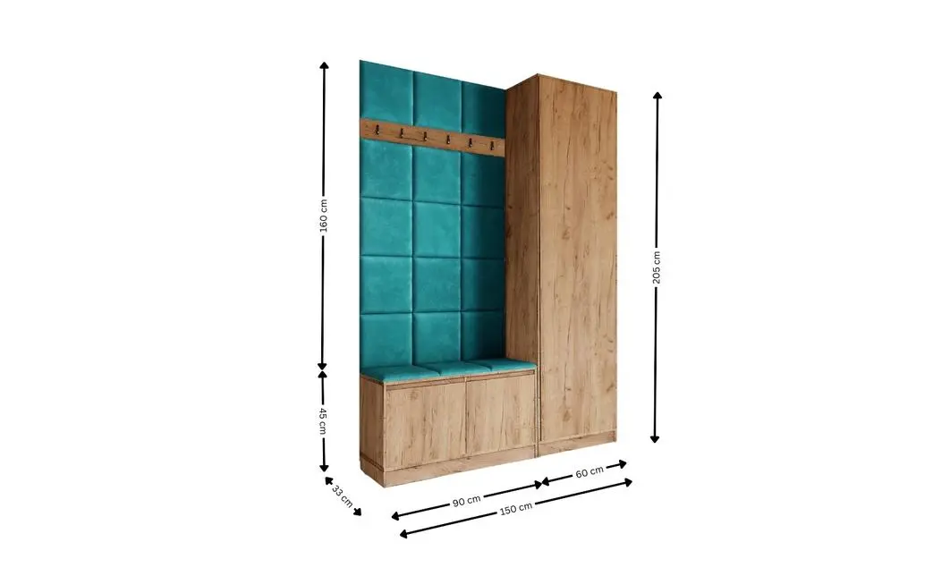 Cuier Hol Klaus I, Kraft/Turquoise 3