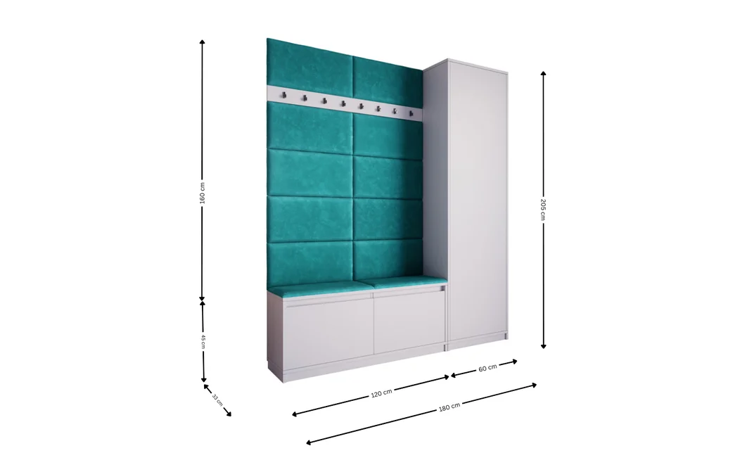 Cuier Hol Klaus III, Alb/Turcoaz 3