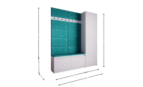 Cuier Hol Klaus III, Alb/Turcoaz