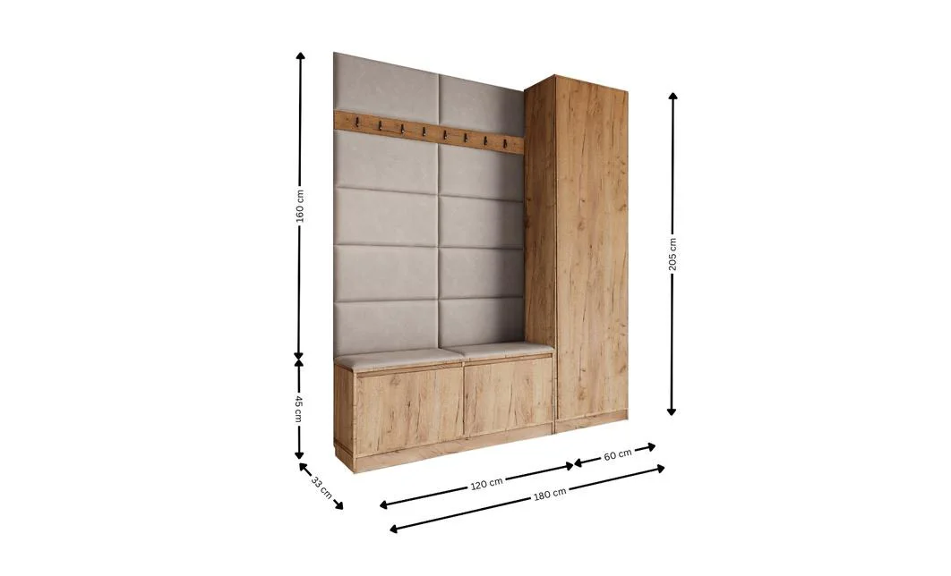 Cuier Hol Klaus III, Kraft/Gri Deschis 3