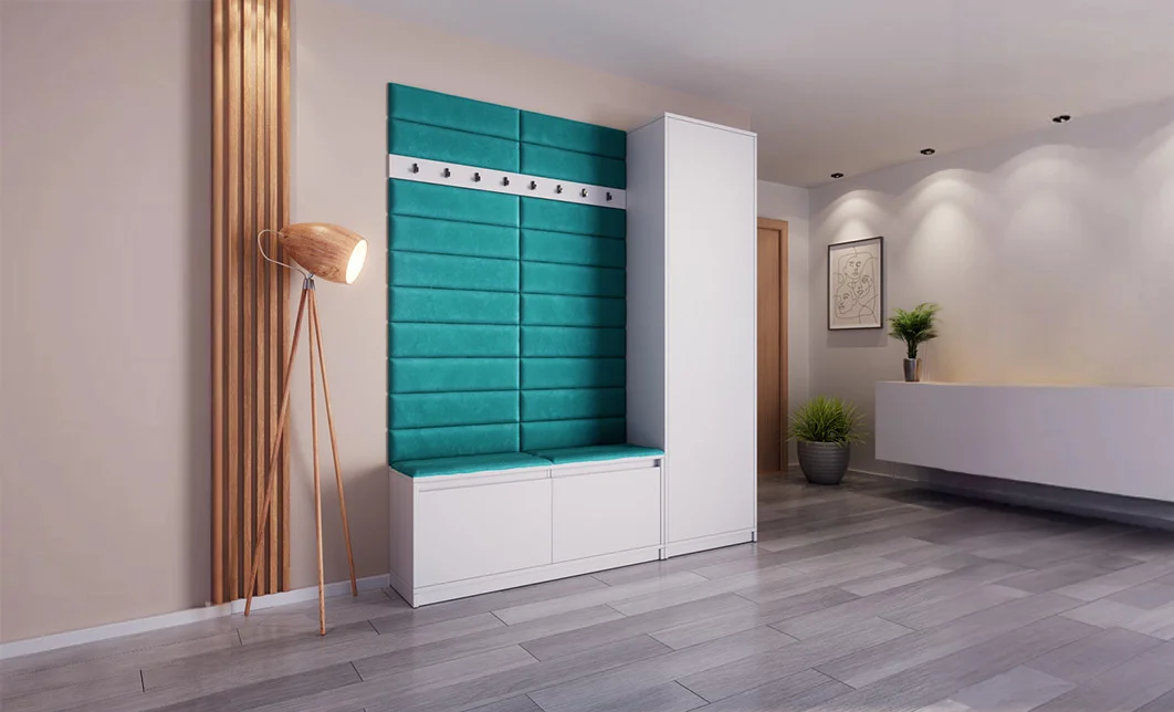 Cuier Hol Klaus V, Alb/Turcoaz