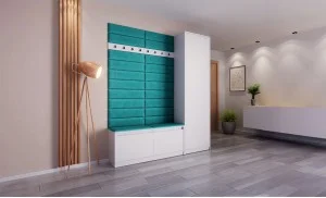 Cuier Hol Klaus V, Alb/Turcoaz