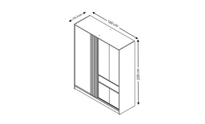 Dulap Malta 160 Cremona/grafit