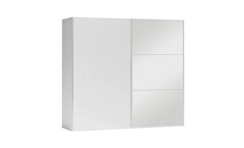 Dulap Vigo Alb 225 Uși Glisante cu Oglindă