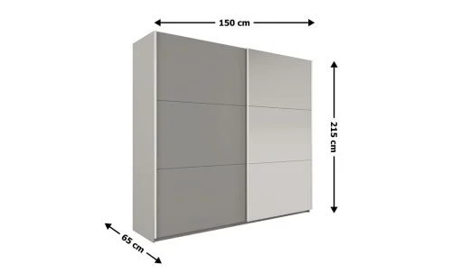 Dulap Vigo Platinum 150 Uși Glisante cu Oglindă