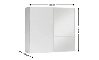 Dulap Vigo Alb 225 Uși Glisante cu Oglindă