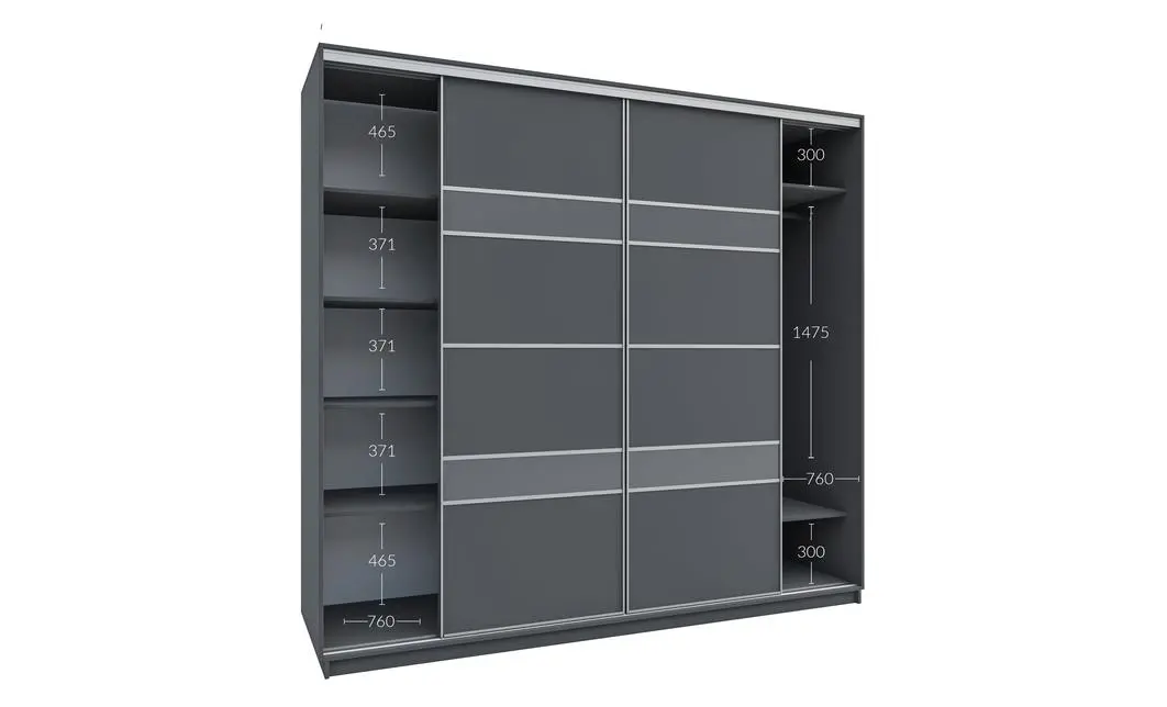 Dulap Universal Grafit, 270 x 240 x 60 cm 2