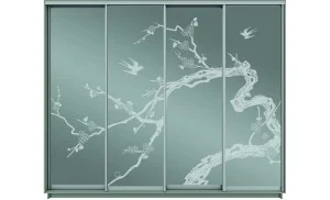 Dulapuri cu 4 uși cu oglindă sablată