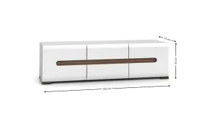 Comodă TV Azteca RTV2D2S cu 2 Sertare și 2 Uși, Albă