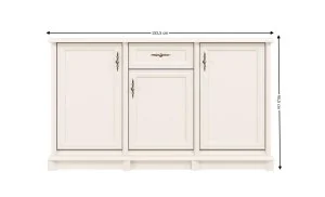 Comodă Sonata 3D1S cu 1 Sertar și 3 Uși, Albă Cashmir