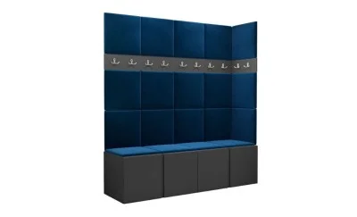 Cuier Hol Luca 12, Grafit/Albastru - Manila 26