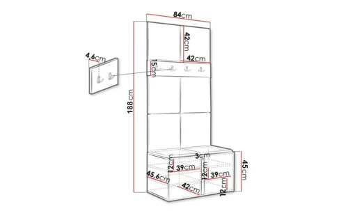 Cuier Hol Luca 10, Alb/Gri - Manila 16