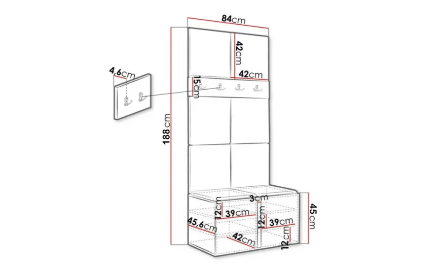 Cuier Hol Luca 10, Alb/Gri - Manila 16 2