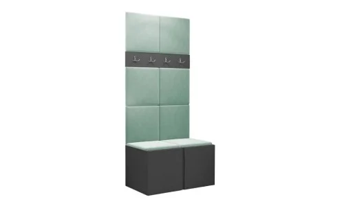 Cuier Hol Luca 10, Grafit/Verde menta - Manila 11