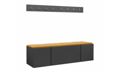 Cuier Hol Luca 14, Grafit/Galben - Manila 32