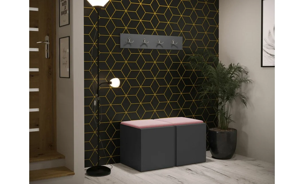 Cuier Hol Luca 15, Grafit/Roz - Manila 09