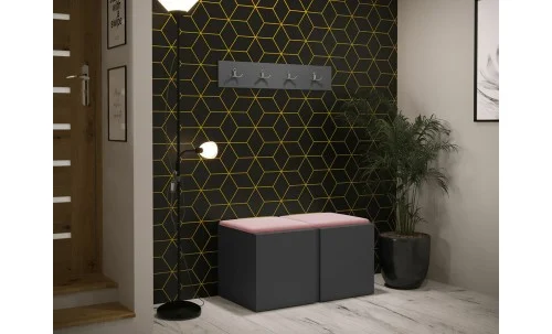 Cuier Hol Luca 15, Grafit/Roz - Manila 09