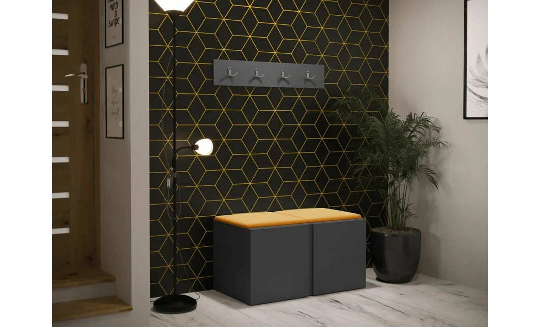 Cuier Hol Luca 15, Grafit/Galben - Manila 32