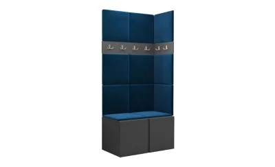 Cuier Hol Luca 9, Grafit/Albastru - Manila 26