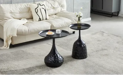 Set 2 Masute Cafea KJCT001 Negru Set 2 Masute Cafea KJCT001 Negru