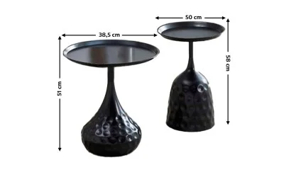 Set 2 Masute Cafea KJCT001 Negru Set 2 Masute Cafea KJCT001 Negru