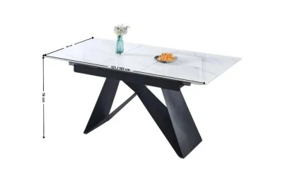 Masa Living  Extensibila Blat Ceramic Alb KJT417