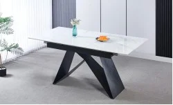 Set Masa Living Extensibilă KJT417 cu 6 Scaune F692 Gri