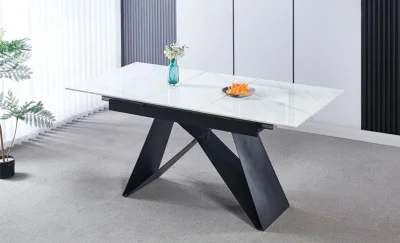 Set Masă Living Extensibilă KJT417 cu 4 Scaune F692 Gri