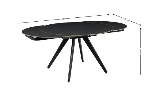 Masa Living Extensibila Blat Ceramic Gri DTM0403CR 