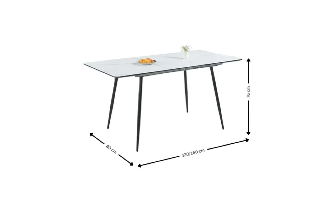 Set Masă Living Extensibilă KJT546 Bej cu 6 Scaune KJC37 Verzi 3