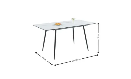 Set Masă Living Extensibilă KJT546 Bej cu 6 Scaune KJC37 Verzi