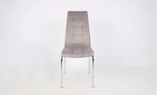 Set Masă Living Extensibilă Blat Ceramic KJT416 / DT018 Alb-Cappuccino cu 4 Scaune F630 Gri