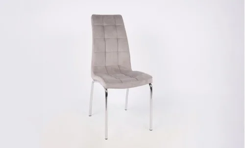 Set Masă Living Extensibilă Blat Ceramic KJT416 / DT018 Alb-Cappuccino cu 4 Scaune F630 Gri