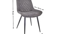 Set Masă Living Extensibilă Blat Ceramic KJT416 Alb-Cappuccino cu 4 Scaune J262-L Gri
