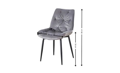 Set Masă Living Extensibilă Dobok Gri cu 4 Scaune KJC0357 Gri