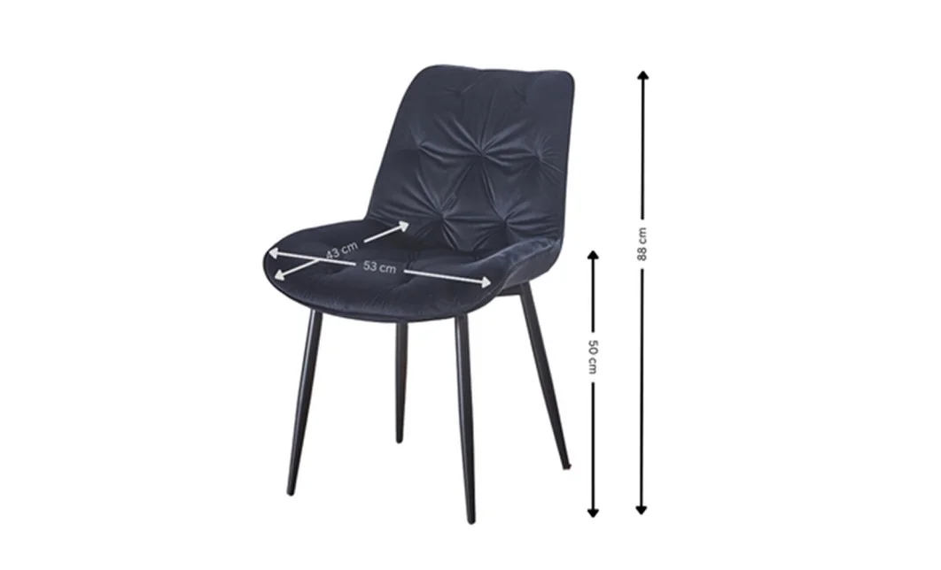 Set Masă Living Extensibilă KJT4711-1 Alb cu 4 Scaune KJC0357 Negre 7