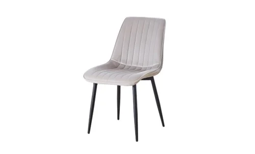 Set Masă Living Extensibilă KJT4711-1 Alb cu 4 Scaune KJC176 Bej