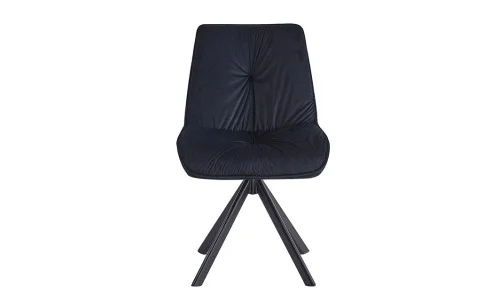 Set Masă Living Extensibilă DTM0101 Blat Ceramic Gri cu 4 Scaune Rotative KJC356 Negre