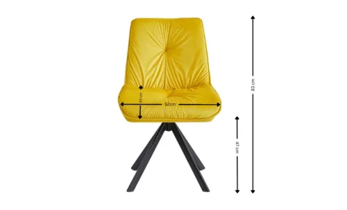 Set Masă Living Extensibilă KJT4711-1 Alb cu 4 Scaune Tapițate KJC356 Galbene