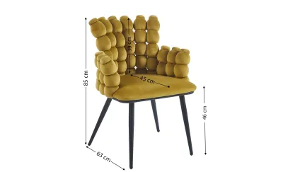 Scaun Living Tapitat KJC374 Galben