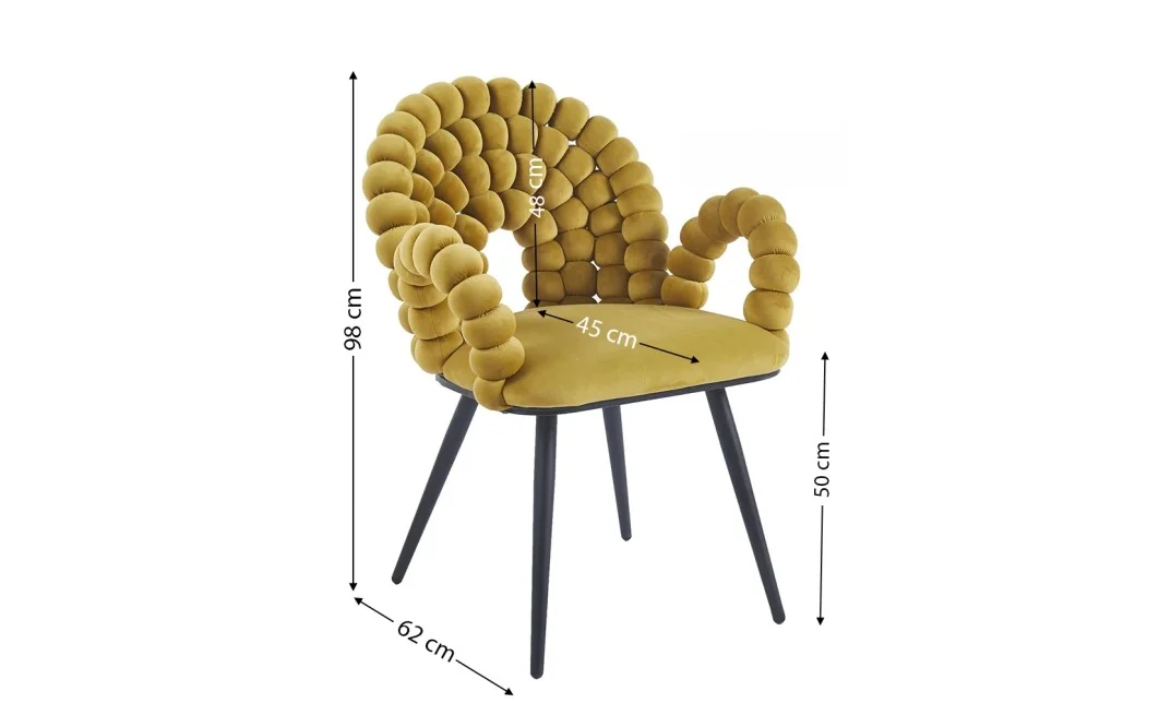 Scaun Living Tapitat KJC376 Galben 1