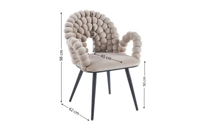 Scaun Living Tapitat KJC376 Bej