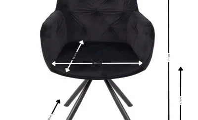 Scaun Living Tapitat KJC3849,  Negru